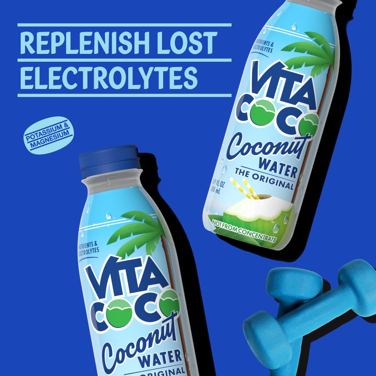 (4 pack) Vita Coco Coconut Water, Pure, 16.9 fl oz PET