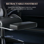 Bigzzia Massage Gaming Chair with Footrest, Gamer Chair for Adults,Lumbar Pillow and Headrest Adjustable, White