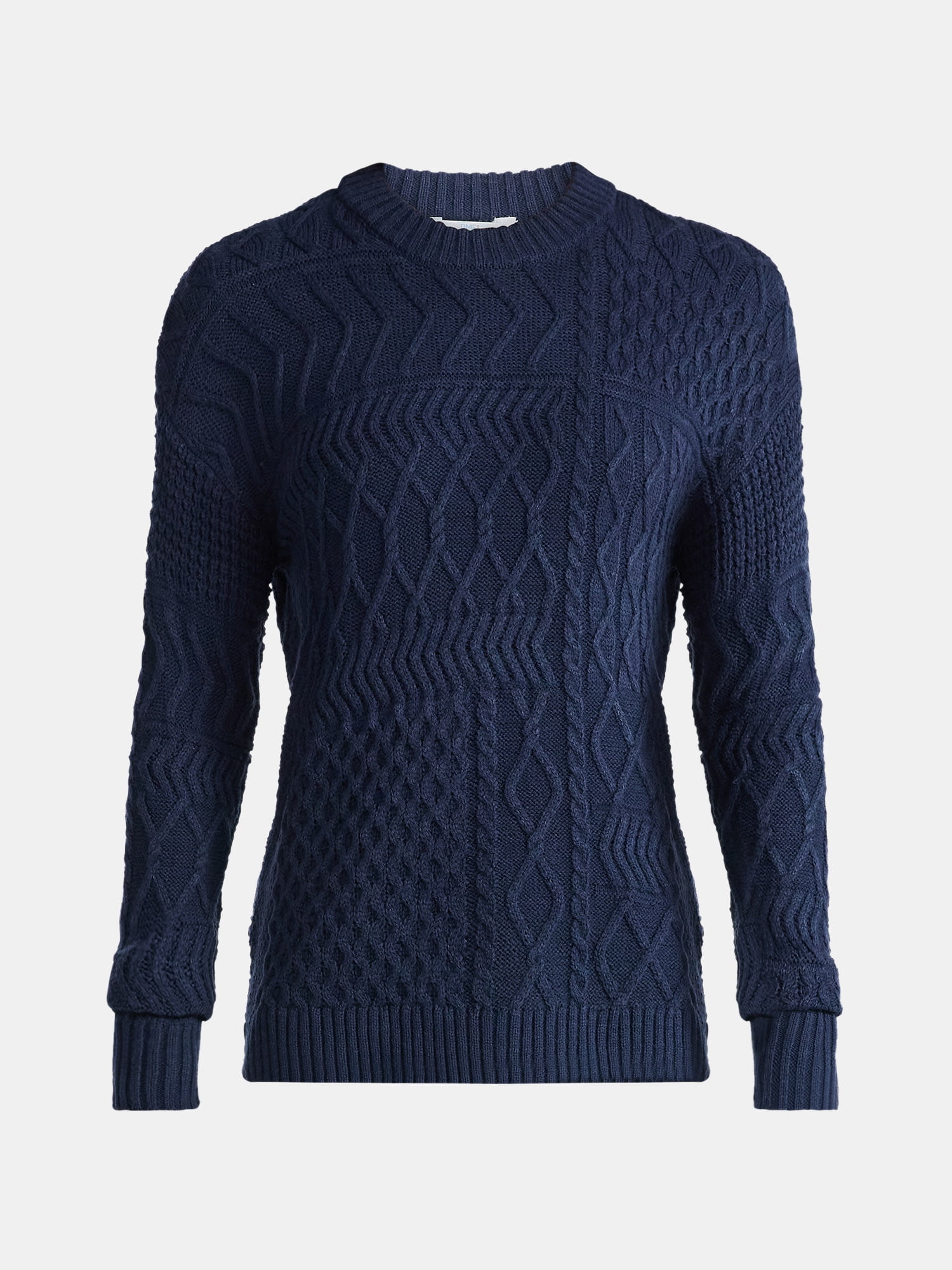 Time and Tru Women’s and Women’s Plus Mixed Stitch Sweater, Midweight, Sizes XS-4X