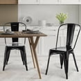 thumbnail image 3 of Costway Set of 4 Dining Side Chair Stackable Bistro Cafe Metal Stool Vintage, 3 of 10