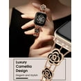 thumbnail image 2 of TOYOUTHS Bling Metal Band Compatible with Apple Watch Band 40/44/45/38/41/42/46/49mm Women, Dressy Sparkle Diamond Camellia Bracelet Luxury Strap for iWatch SE Series 10/9/8/7/6/5/4/3/2/1/Ultra, 2 of 6