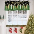 thumbnail image 4 of Green Christmas Tree Valances for Windows, 42 x 18in, Merry Christmas Gold Snow Pine Tree Black Rod Pocket Kitchen Valance Curtain Light Filtering Window Treatments for Living Room Bedroom, 1 Panel, 4 of 7