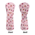 thumbnail image 5 of Uorisanigo Golf Headcovers for Fairway Woods Driver Hybrids 3 Pieces Pink Strawberry Print Golf Club Headcovers Set Cover Premium Leather Waterproof Driver Fairway(FW) Wood Hybrid(UT), 5 of 7