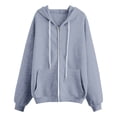 thumbnail image 5 of Girls Zip up Hoodie Jacket Teen Fleece Full Zip Oversized Casual Cardigan Sweatshirts Fashion Fall Jackets Coats with Pockets, 5 of 5