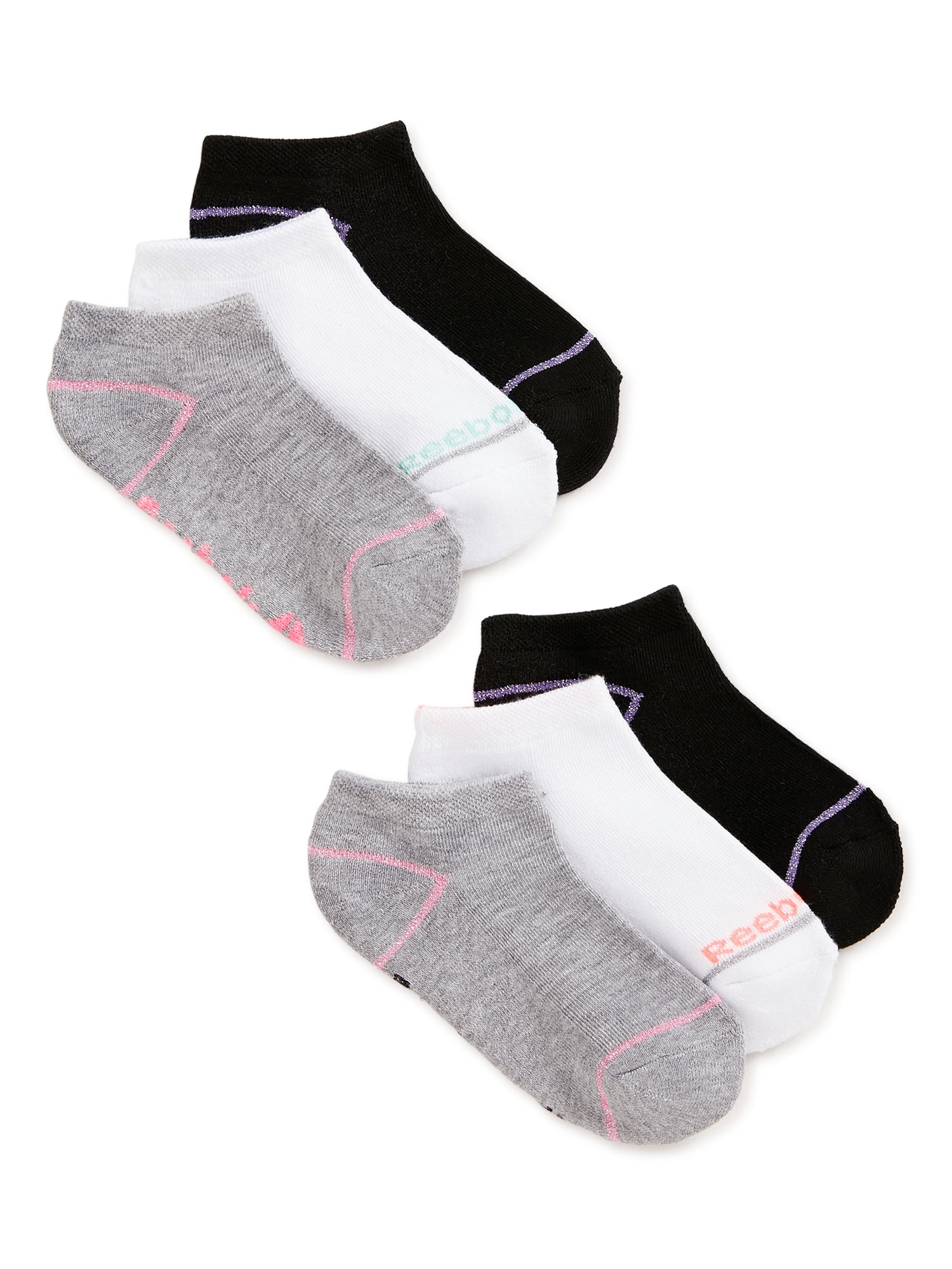 Reebok Girls Lowcut Socks 6-Pack, Sizes S-L - Walmart.com