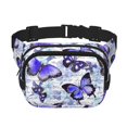 thumbnail image 1 of Fotbe Butterflies Cangurera Cuadrada con Estampado de Doble Capa, Bolsa de Cintura Ajustable Mini para Hombres y Mujeres, 1 of 9