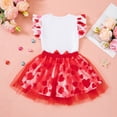 thumbnail image 4 of JAJAHO Girls Outfits Toddler Kids Girl Tutu Skirts Set Valentine's Day Sleeveless Ruffle Tank Tops And Heart Print Tulle Skirt 2 Piece Lovely Outfit, 4 of 5