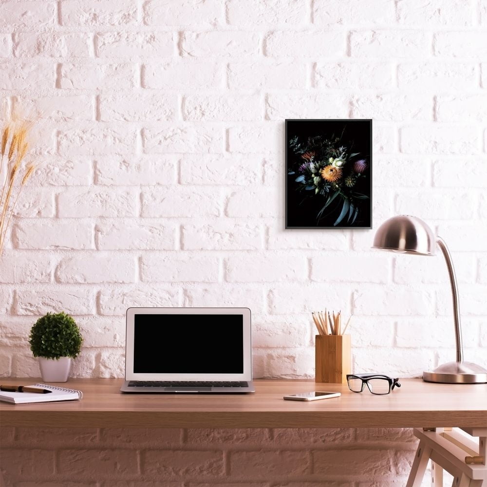 Stupell Industries Elegant Multi-Color Flower Bouquet Detail Photograph Framed Wall Art Design by Elise Catterall, 11" x 14", Black Framed