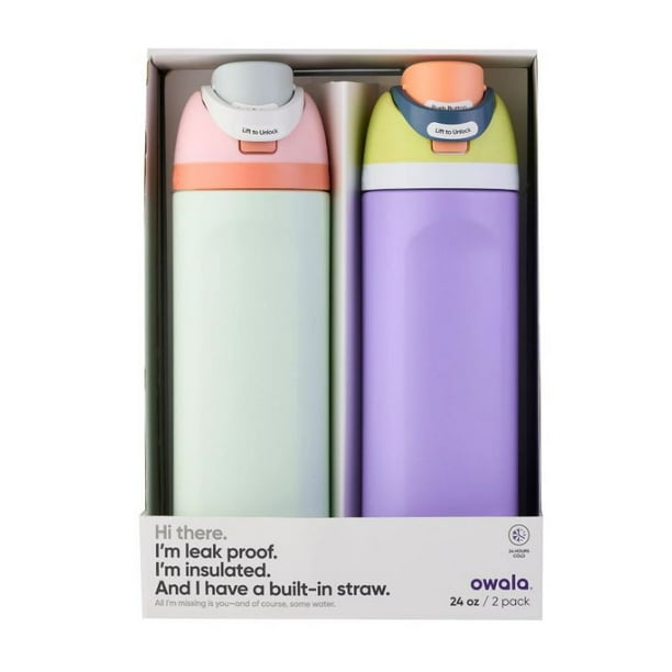 Owala 24oz. Stainless Steel Water Bottle Combo Pack Eggshell & Lavender