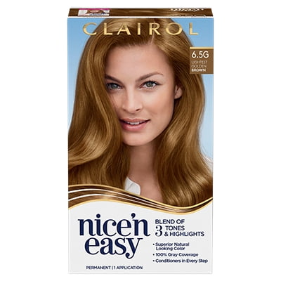 Clairol Nice'n Easy Permanent Hair Color Creme, 6.5G Lightest Golden Brown,  1 Application, Hair Dye - Walmart.com