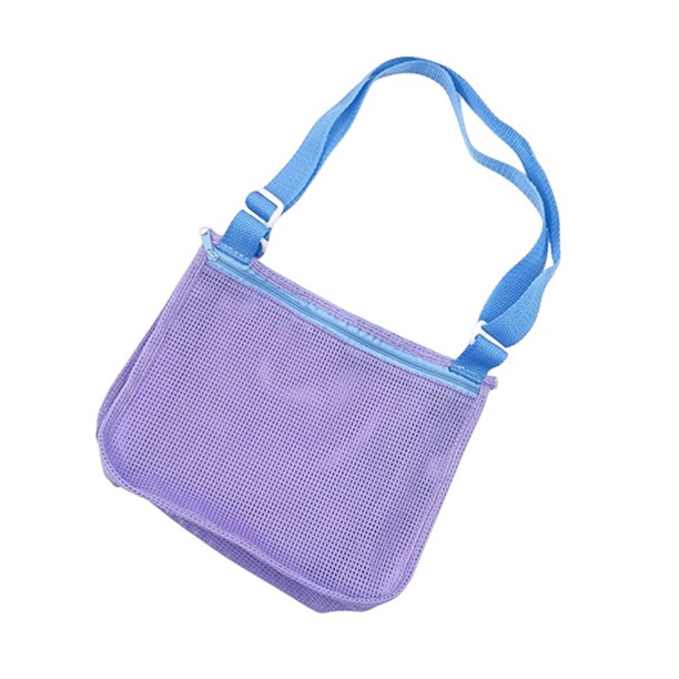 Bolso de playa de malla Bolso de mano estilo Ins lindo Bolso de recolección para exteriores (azul púrpura)