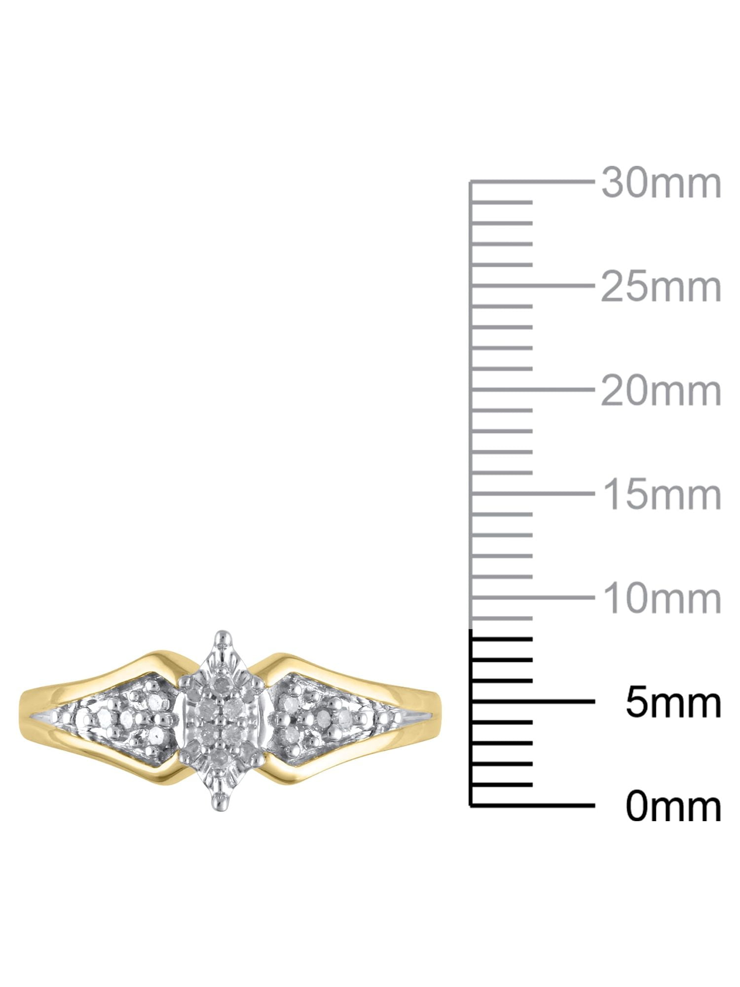 1/10 Carat T.W. (I3 clarity, J-K color) Hold My Hand Diamond Promise Ring in Sterling Silver with 18K Yellow Gold Plating, Size 6