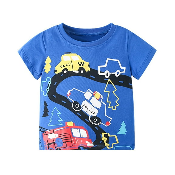 Nmmacb Kids Baby Boys T-Shirts 3-8Y Summer T-Shirts Toddler Short Sleeve Cotton Top Tees Cartoon Crewneck T-Shirts