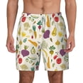 thumbnail image 3 of Uemuo Vegetable Pattern Mens Swim Trunks Quick Dry Board Shorts with Mesh Lining, Stretch Beach Shorts Quick Dry No-Chafing Board Shorts-Small, 3 of 9