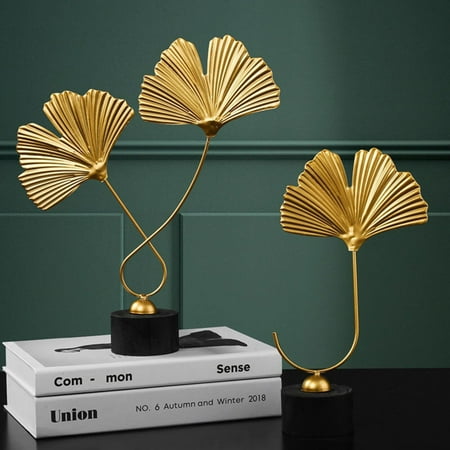 

Meijuhuga Light Luxury Ginkgo Leaf Ornament Decorative Handmade Creative Nordic Style Leaves Sculpture Home Decor