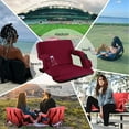 thumbnail image 6 of Stadium Seat for Bleacher & Bench Portable Folding Chair with Padded Cushion Reclining Stadium Chair with Back Support, Shoulder Straps, Zipper Bag, Red, 6 of 7