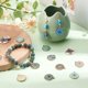 thumbnail image 5 of 48 piezas de dijes redondos planos de flores de 8 estilos, 18 mm, estilo bohemio, colgantes de caleidoscopio con estampado de aleación., 5 of 6
