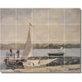 thumbnail image 1 of Ceramic Tile Mural-Winslow Homer Waterfront Painting 448. 30" w x 24" h using (20) 6 x 6 ceramic tiles, 1 of 3