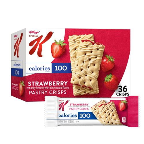 Special K Bar Pastry Crisps, 100 Calories, Breakfast Bars, Value Size, Strawberry, 15.84Oz Box (36 Crisps) - Pack of 2