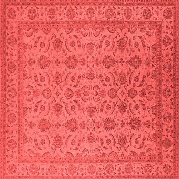 Ahgly Company Indoor Square Oriental Red Traditional Area Rugs, 7' Square