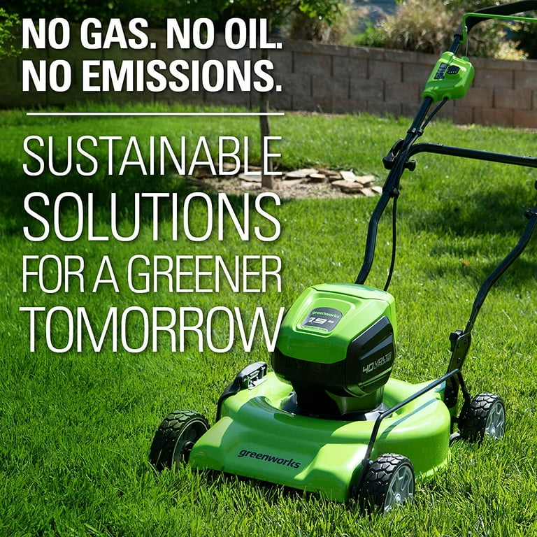 Greenworks 40V 20 in. Cordless Brushless Push Lawn Mower with 4.0 Ah Battery and Quick Charger, 2516302