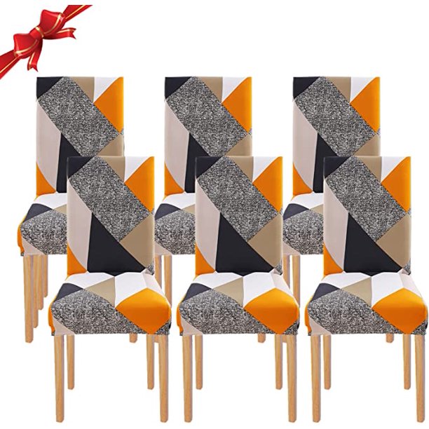6 piezas de fundas elásticas para sillas de comedor, fundas universales para sillas lavables, fundas para sillas fáciles de limpiar para la decoración del comedor del restaurante del Hotel, TUNC Sencillez