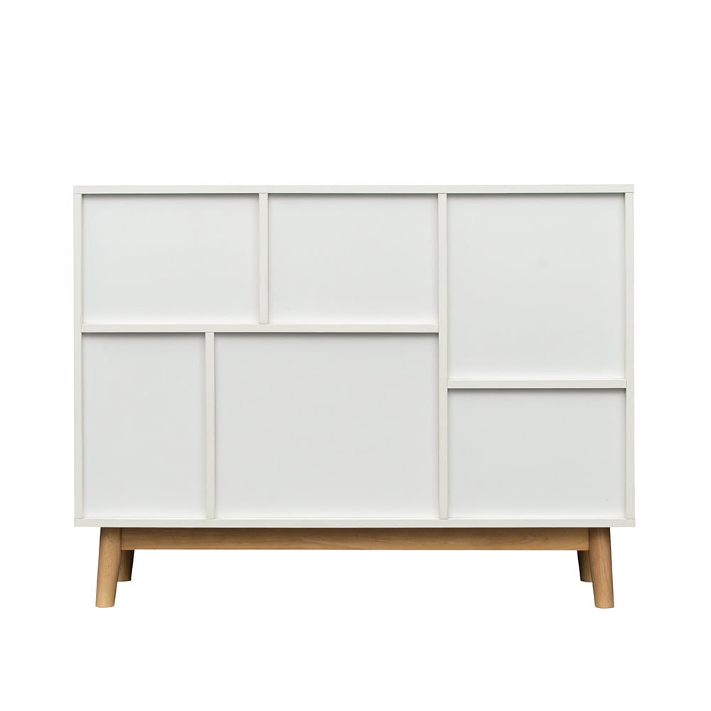 Kadyn Multi-purpose Storage Cabinet, Storage Sideboard Buffet Cabinet with Display Stand and Door, TV cabinet for Living Room, White+Oak Kadyn Multi-purpose Storage Cabinet, Storage Sideboard Buffet Cabinet with Display Stand and Door, TV cabinet for Living Room, White+Oak