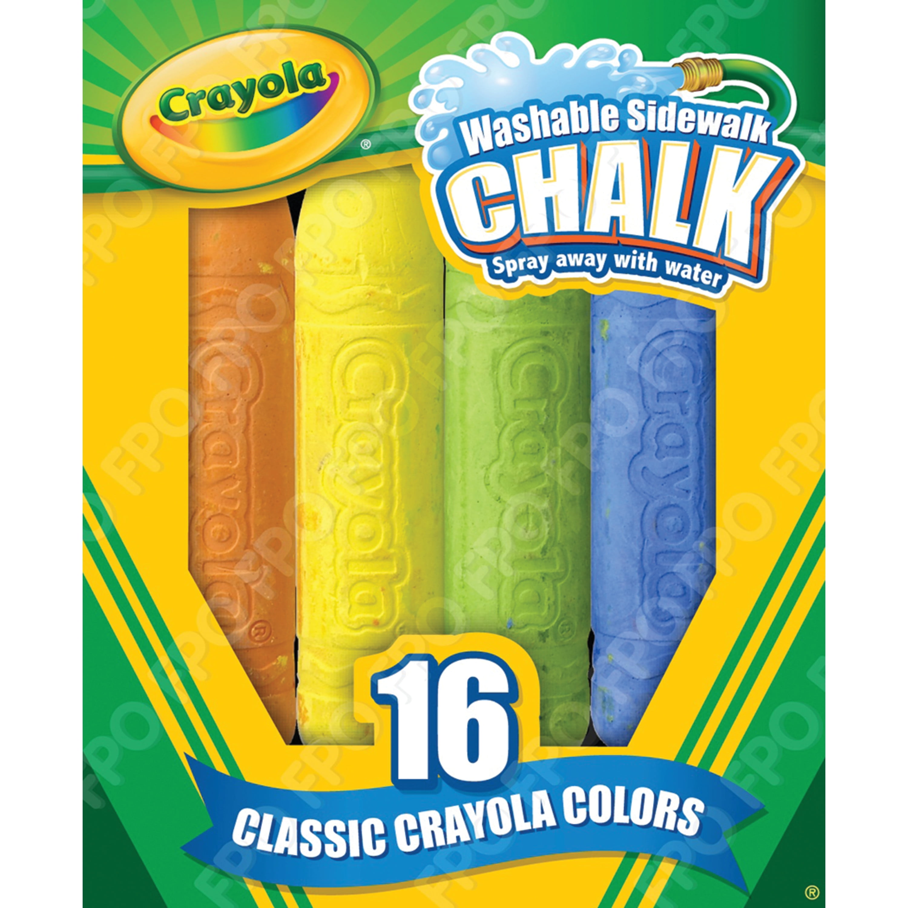 Crayola Washable Sidewalk Chalk, 16Color Set