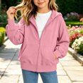 thumbnail image 5 of Atogsazn Childrens Girls Full Zip Hoodies Kids Casual Oversized Long Sleeve Hooded Sweatshirt Fall Winter Tops Clothes Pink 15-16 Years Fashion, 5 of 9