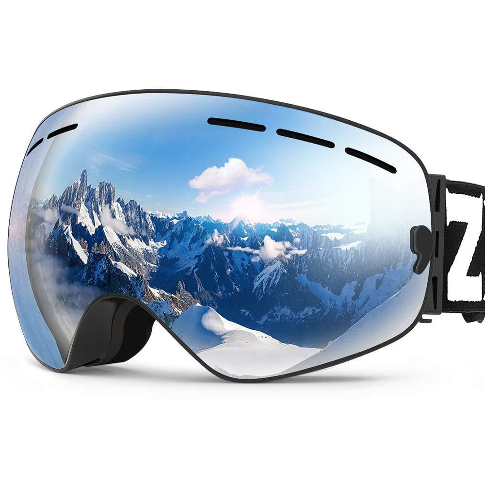 ZIONOR X3 Ski Snowboard Snow Goggles with Magnet Lens Anti-Fog UV Protection Spherial Design for Men Women Adult