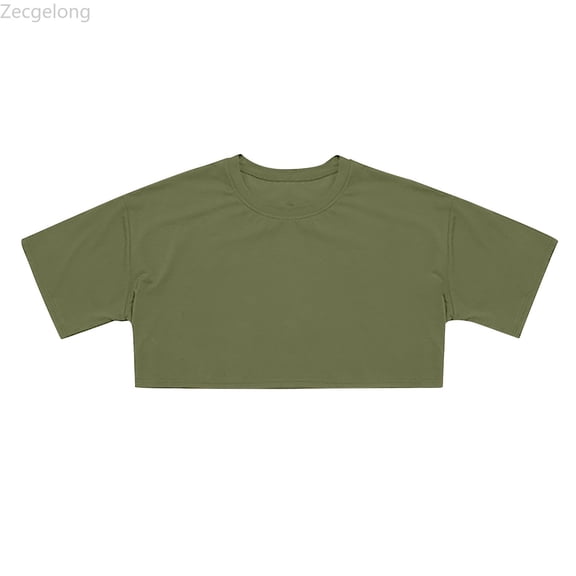 Zecgelong Crop Tops For Girls Short Sleeve Shirt Girls Summer Tops Neck Slim Fit Tops Basic Tee Kids Short Sleeve Tops Size for Girl 12-13 years