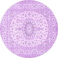 thumbnail image 1 of Ahgly Company Indoor Round Medallion Purple Traditional Area Rugs, 7' Round, 1 of 4