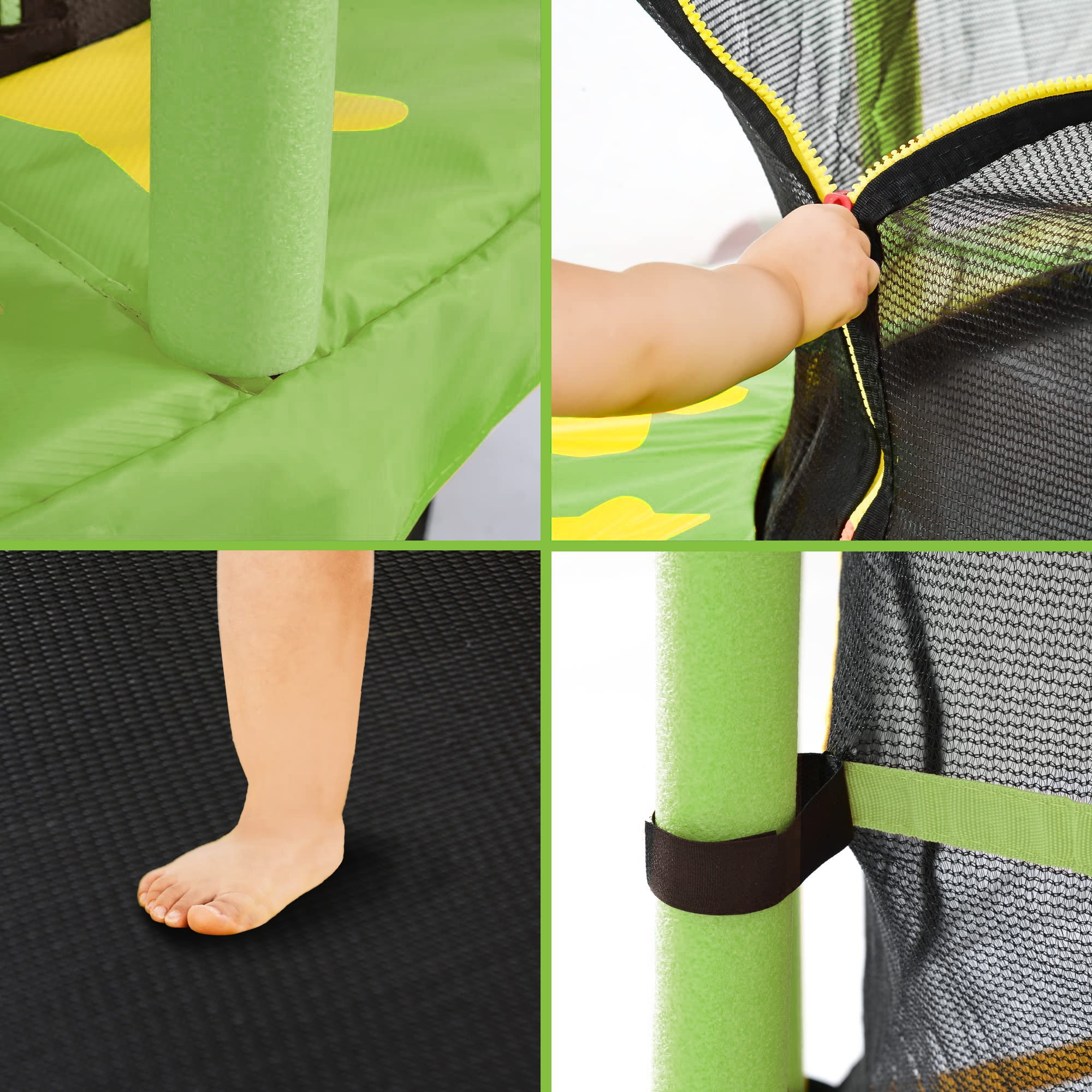 55" Mini Trampoline for Kids, Toddlers Trampoline with Enclosure Net, SEGMART Indoor & Outdoor Recreational Trampolines with No-Gap Design, Birthday Gifts for Boys and Girls Age 3 Months and Up