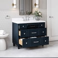 thumbnail image 3 of Ariel Monroe 43 Inch Single Oval Sink Bathroom Vanity With Pure White Quartz Countertop 1.5 inch Edge In Midnight Blue, 3 of 7