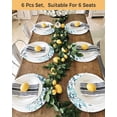 thumbnail image 4 of 15 Inch Round Placemats Set of 6, Teal Blue Leaves Non Slip Heat Insulation PP Table Mats, Summer Botanical Washable Place Mats for Kitchen Dining Party Table Decor, 4 of 7