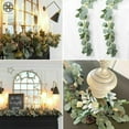 thumbnail image 3 of Luxtrada 6.5Ft Seeded Eucalyptus Garland, Artificial Vines Faux Eucalyptus Leaves Table Garland Artificial Eucalyptus Garland Greenery Wedding Backdrop Arch Wall Decor, 3 of 9