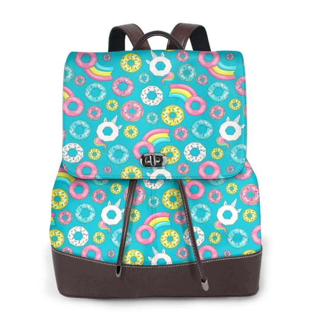 Easygdp Donut Mochila de Cuero para Mujeres, Bolso de Hombro, Bolsos de Mano de Moda para Trabajo y Viajes