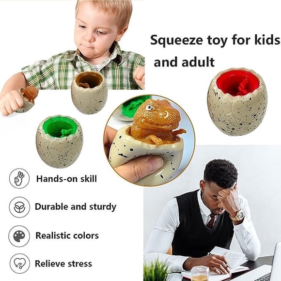 Juguetes de Alivio Del Estrés de la Ansiedad Huevos de Dinosaurio Apretando Artefactos de Ventilación Y Descompresión de la Taza de Dinosaurio para Niños