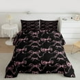 thumbnail image 3 of Manfei Kawaii Bowknot Bowtie Bedding Comforter Set,Cartoon Loves Pattern Twin Comforter Sets,Pink Black Bedding Set For Girl,Breathable Home Decor Reversible,2pcs, 3 of 9