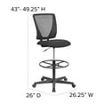 thumbnail image 4 of Flash Furniture Harper Ergonomic Mid-Back Mesh Drafting Chair with Black Fabric Seat and Adjustable Foot Ring, 4 of 12