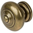 thumbnail image 3 of GlideRite 1-1/2 in. Round Ring Mushroom Cabinet Knob, Antique Brass, 3 of 5