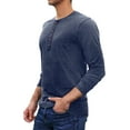 thumbnail image 3 of Iceglad Mens Fashion Casual Front Placket Basic Long Sleeve Henley T-Shirts, 3 of 9