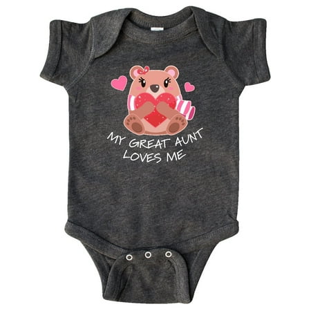 

Inktastic My Great Aunt Loves me- bear and hearts Gift Baby Boy or Baby Girl Bodysuit
