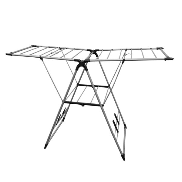 Collapsible Stainless Steel Folding Clothes Drying Rack with Shoe Clips