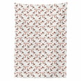 thumbnail image 2 of Nature Tablecloth, Bullfinch Birds Flying Around and Perching on Rowan Branches, Rectangle Satin Table Cover Accent for Dining Room and Kitchen, 60" X 84", Vermilion Pale Grey, by Ambesonne, 2 of 2