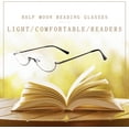 thumbnail image 4 of Agstum Retro Metal Half Moon Reading Glasses with Spring Hinge Half Rimless Readers, 4 of 6