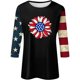 thumbnail image 3 of Camisetas de Manga Corta para las Mujeres Día de la Independencia Patriótica Impresa 3/4 Manga Cuello Redondo, Camiseta Casual para Diarios Y Festivales, 3 of 5