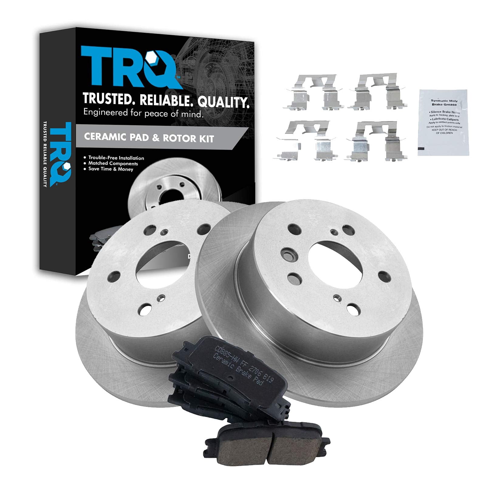 PowerSport Rear Brake Kit - Drilled & Slotted Rotors & Ceramic Pads For Toyota Prius V & Mirai