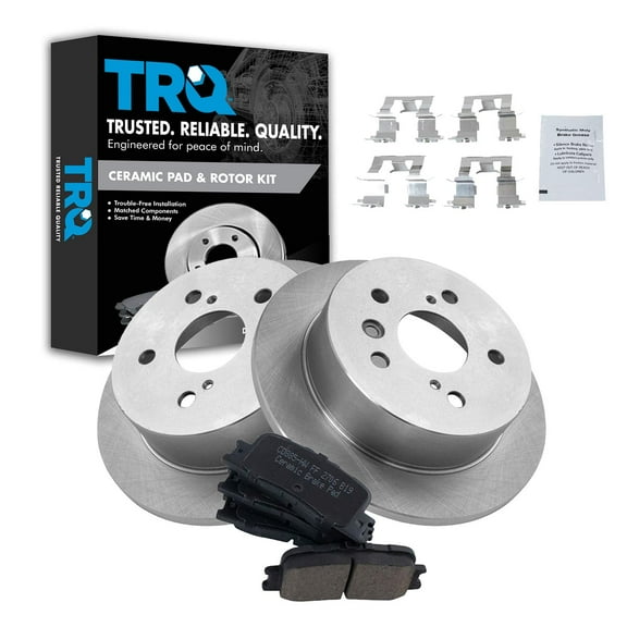 TRQ Rear Brake Pad & Rotor Kit Brake Pads Brake Rotor Ceramic Fits Select 2002-2003 Lexus ES300 2004-2006 ES330 2002-2006 Toyota Camry