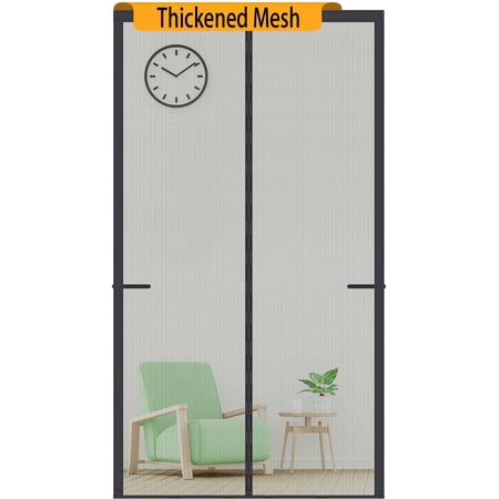 Magnetic Screen Door Black Fits Doors to 32 x 80 Inch